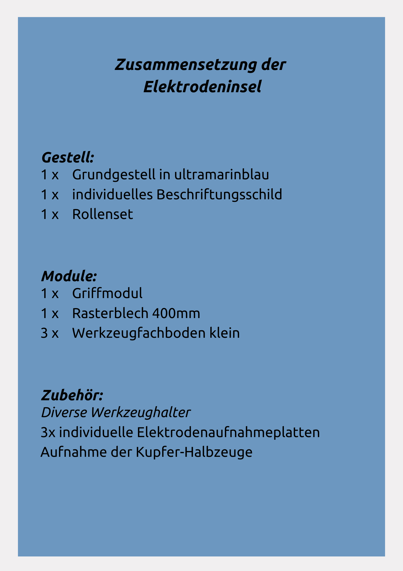 apra-lean Elektrodeninsel Zusammensetzung zum Bereitstellen von Elektroden an einer Erodiermaschine