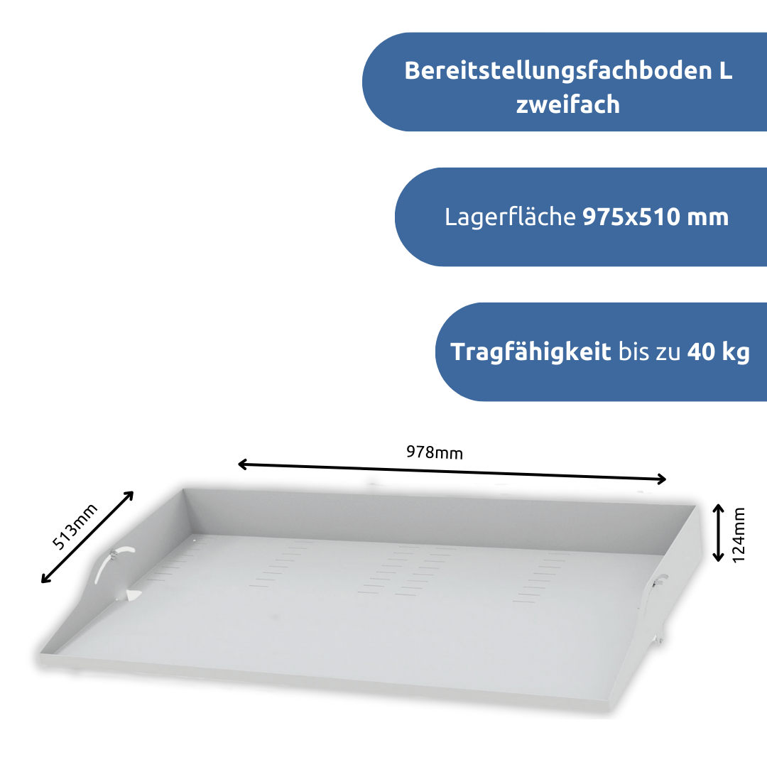 apra-lean Bereitstellungsfachboden L: mit einer Lagerfläche von 975 x 510mm
