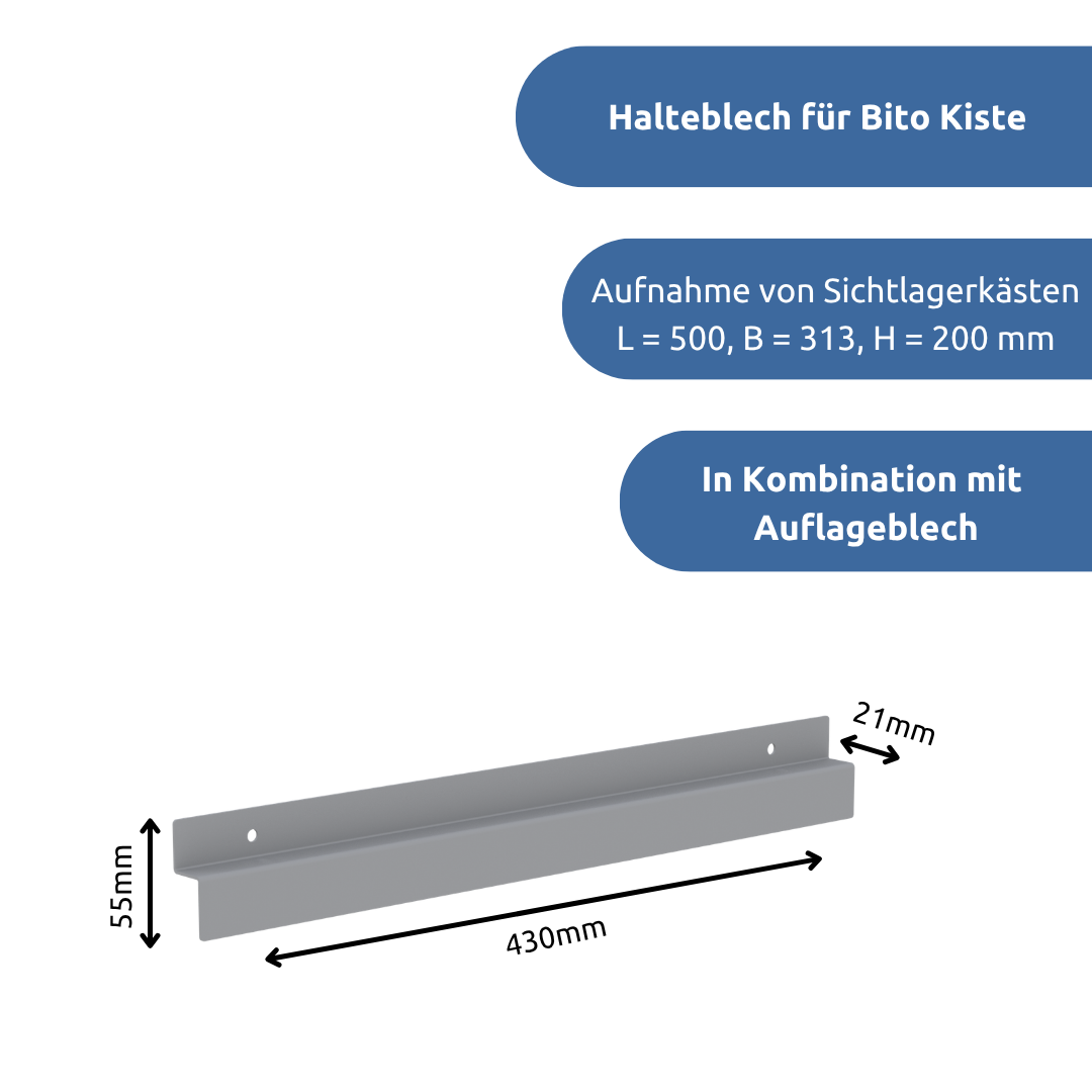 Halteblech für Bito Kiste