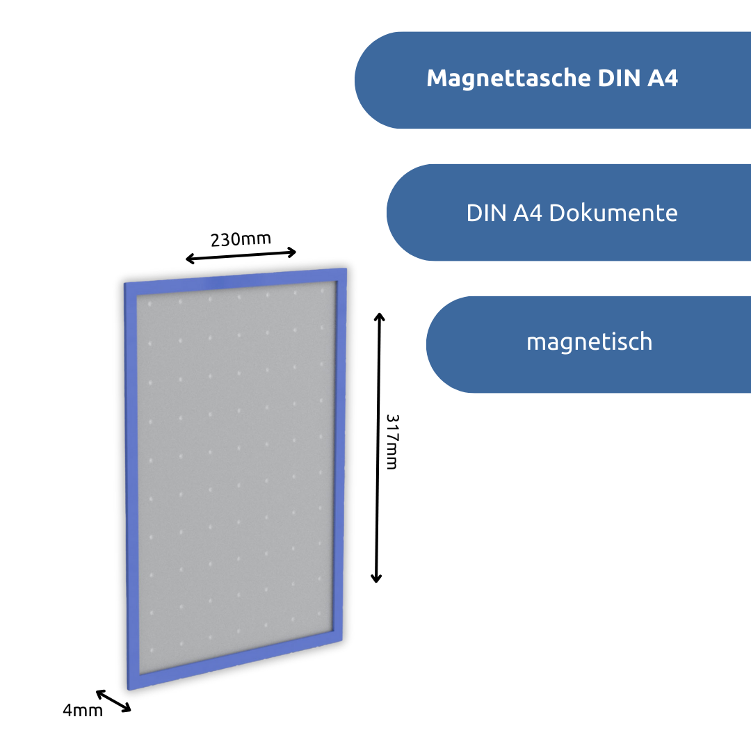 apra-lean Magnettasche DIN A4: zur Aufbewahrung von DIN A4 Dokumenten, kann magnetisch befestigt werden.