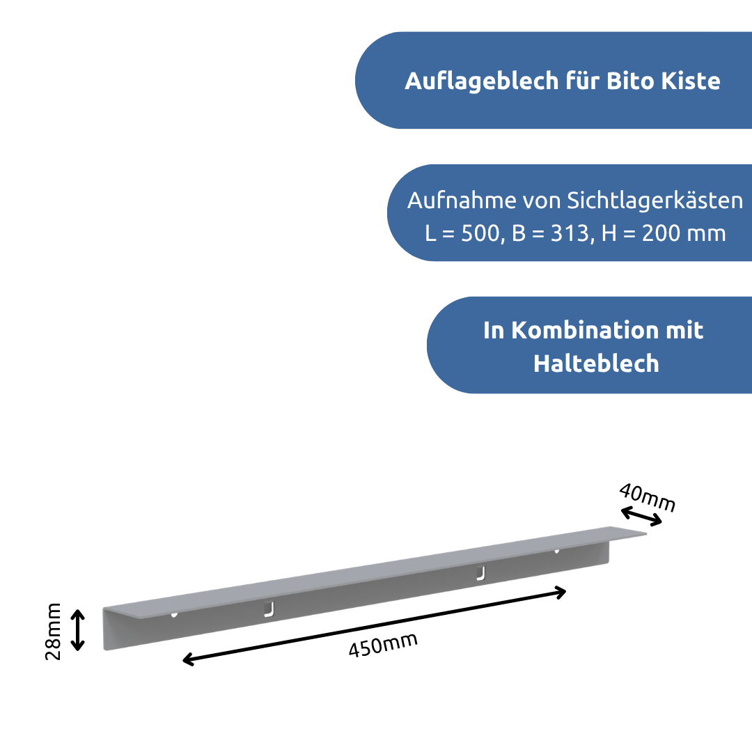 Auflageblech für Bito Kiste