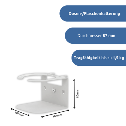 apra-lean Dosen-/Flaschenhalterung: Mit einem Durchmesser von 87mm geeignet für Flaschen, Dosen und ähnliches